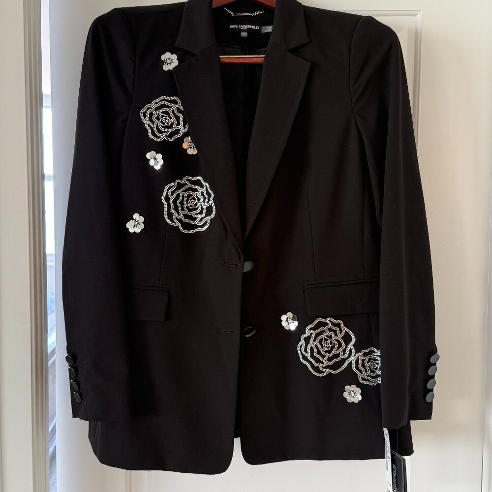Karl Lagerfeld New Black Blazer New With Tags Size 12